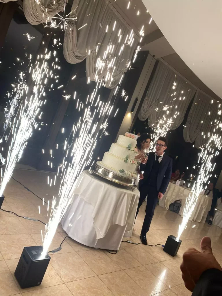 fontane luminose al taglio torta, wedding sparkular, fontane a luce fredda  