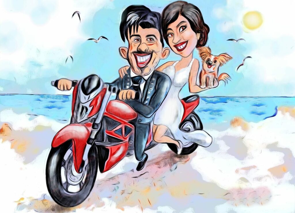 Caricaturista per matrimoni ed eventi in Puglia: rendi unico il tuo evento con caricature personalizzate e divertenti. Ideale per matrimoni, compleanni, feste private e aziendali, il servizio di caricaturista offre intrattenimento creativo per grandi e piccini. Disponibile nelle principali città pugliesi, come Lecce, Brindisi, Taranto e Bari. Ogni ospite porterà a casa un ricordo artistico unico. Durata del servizio personalizzabile, con esecuzione rapida dei disegni in pochi minuti. Perfetto per animare sagre, cene spettacolo ed eventi in centri storici.